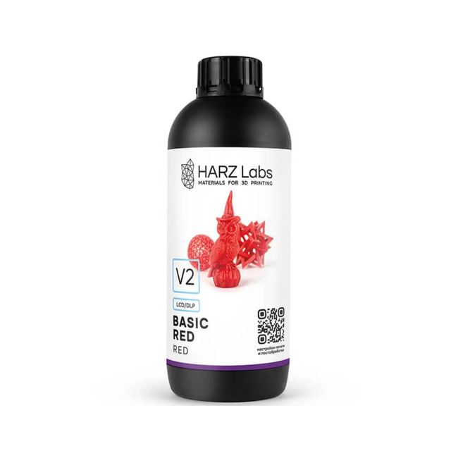 HARZ Labs Basic Red V2 - фотополимерная смола, цвет красный, 1 кг | HARZ Labs (Россия)