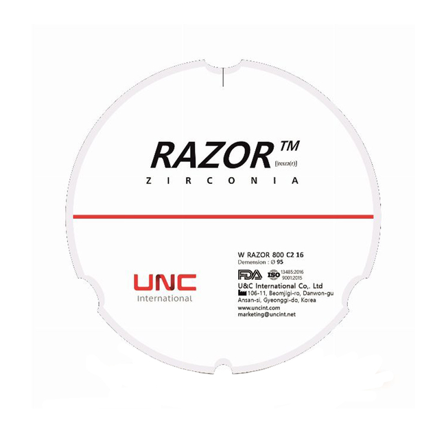 Razor 800 - циркониевый диск однослойный, монохромный, диаметр 95 мм, толщина 16 мм | UNC (Ю. Корея)