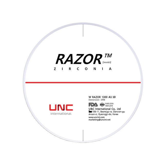 Razor 1300 - циркониевый диск однослойный, монохромный, диаметр 98 мм, толщина 25 мм | UNC (Ю. Корея)