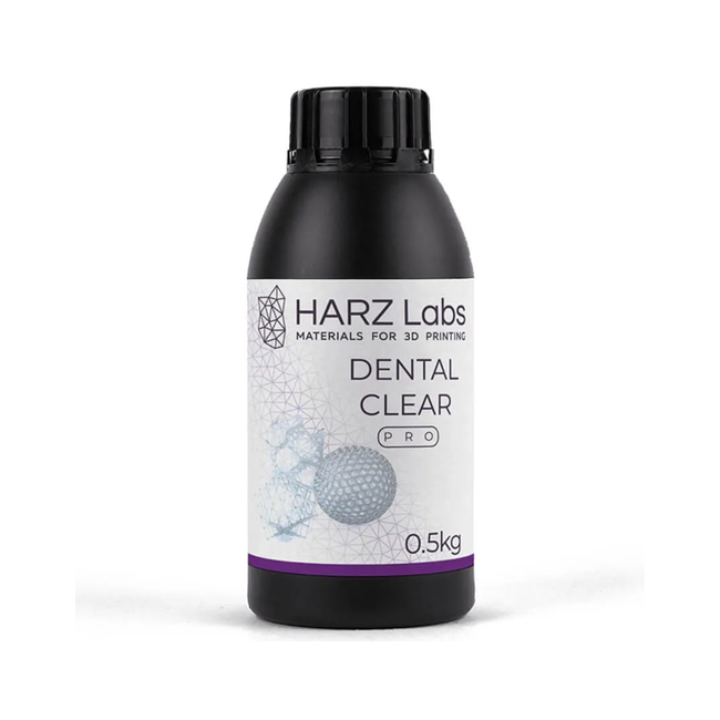 HARZ Labs Dental Clear PRO - фотополимерная смола, прозрачная, 0.5 кг | HARZ Labs (Россия)