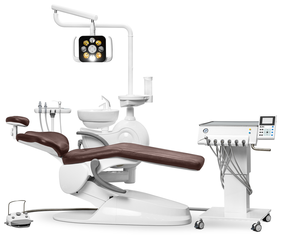 Стоматологическая установка Safety M2 с подкатным блоком, Коричневый