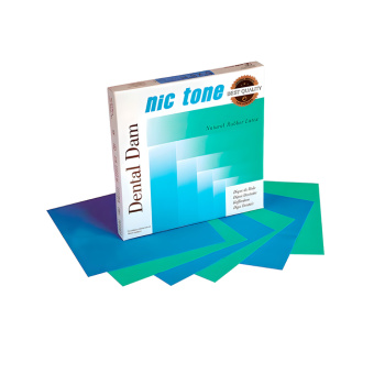 Nic Tone Dental Dam Green - латексный коффердам с нейтральным запахом, цвет зеленый, размер 152x152 мм, 36 шт. | MDC Dental (Мексика)